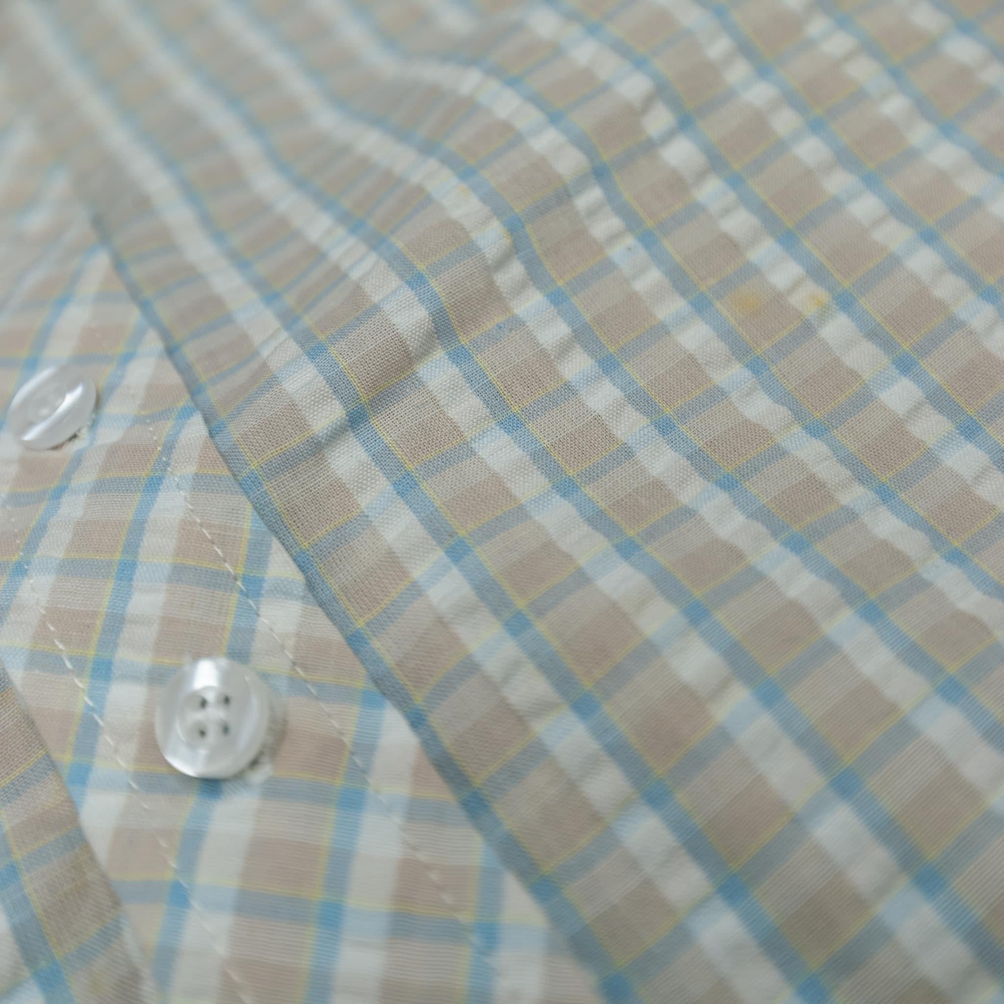 Amazing Grace Plaid Button Up Collared Adjustable Sleeve Boys Shirt - Evie's Closet Clothing