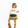 Carnival Krewe Purple, Green, and Gold Tiered Sequined Skort - Evie's Closet Clothing