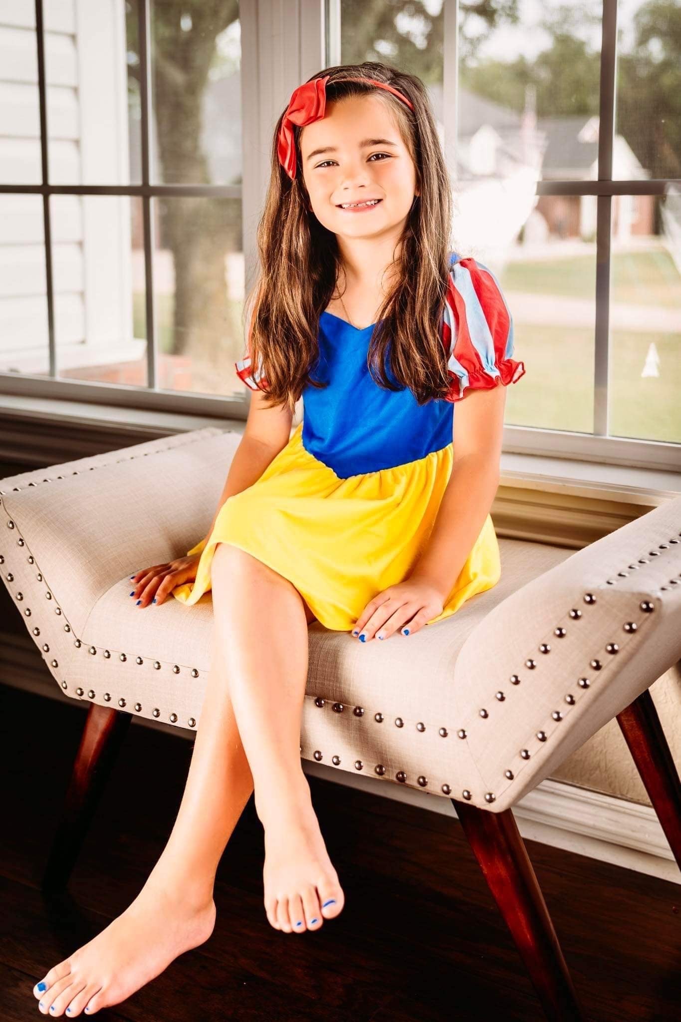 Fairest Blue and Yellow Princess Lounge Tunic Top and Shortie Set - Evie's Closet Clothing