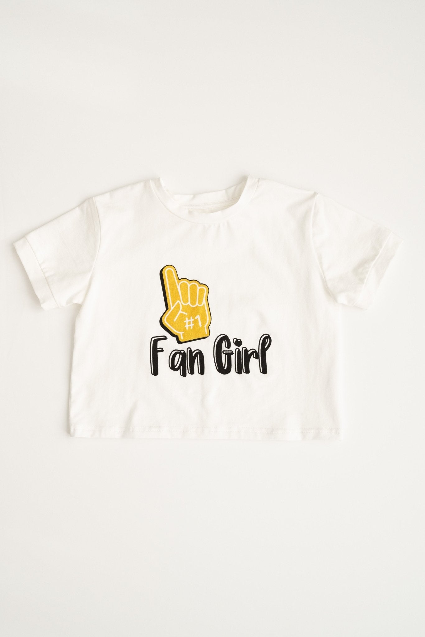 Fan Girl Black & Gold Printed Meet and Greet Length Shirt - Evie's Closet Clothing