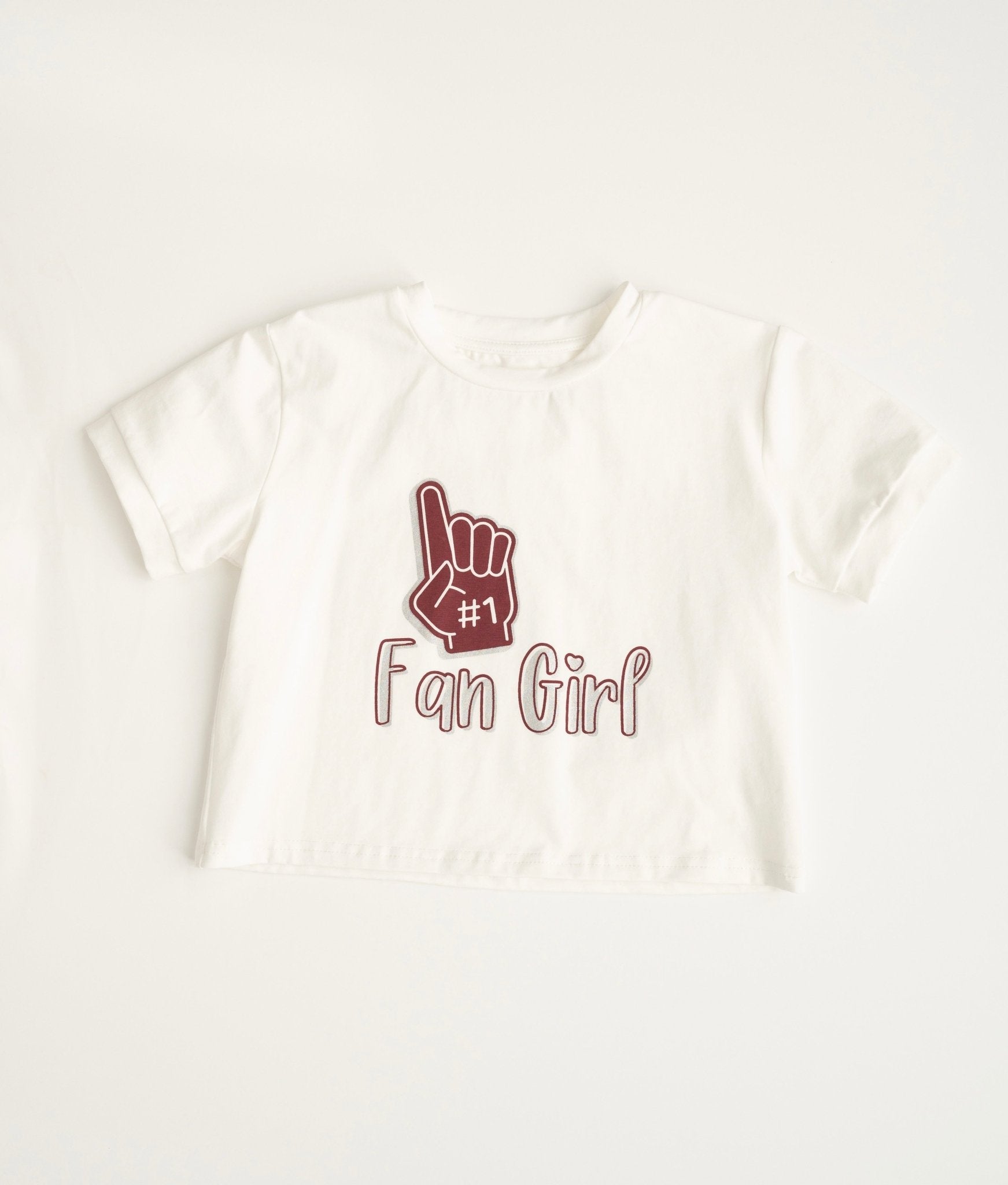 Fan Girl Maroon & Silver Meet and Greet Length Shirt - Evie's Closet Clothing