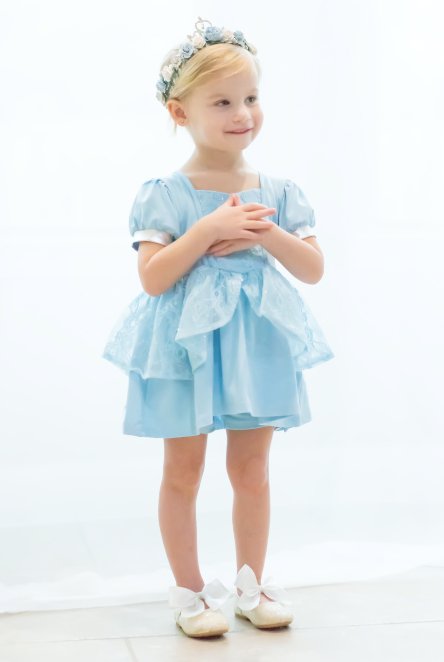 Lost Slipper Baby Blue Sparkle Lace Overlay Tunic Top and Shortie Dreamer - Evie's Closet Clothing