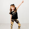 Made to Shine Black and Gold Metallic Leggings - Evie's Closet Clothing
