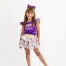 Pep Squad Purple Velvet Flutter Sleeve T-shirt - Evie's Closet Clothing