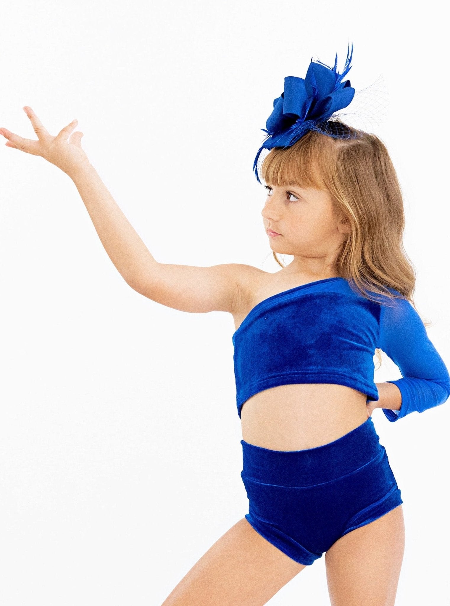 Queen Vibes Royal Blue Velvet Two Piece Dance Set - Evie's Closet Clothing