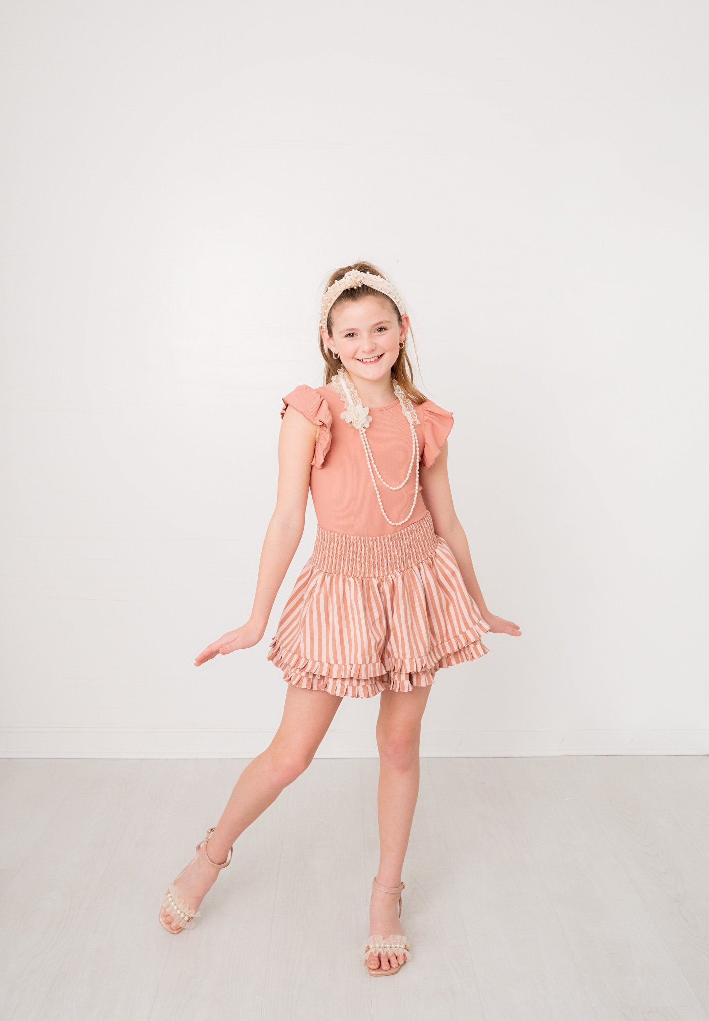 Southern Twirl Blush and Rose Bodysuit/Leotard and Skirt Simplicity Set - Evie's Closet Clothing
