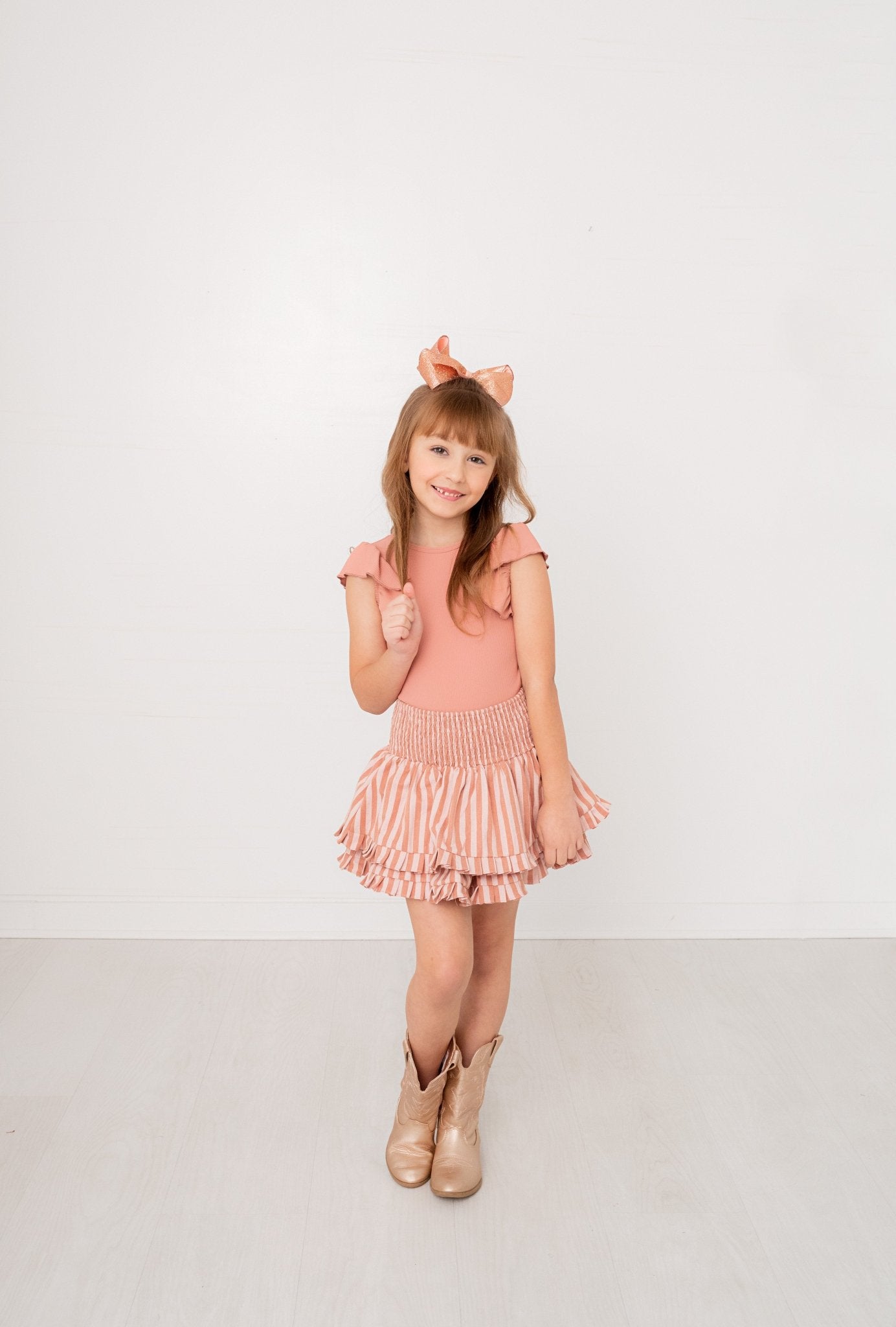 Southern Twirl Blush and Rose Bodysuit/Leotard and Skirt Simplicity Set - Evie's Closet Clothing