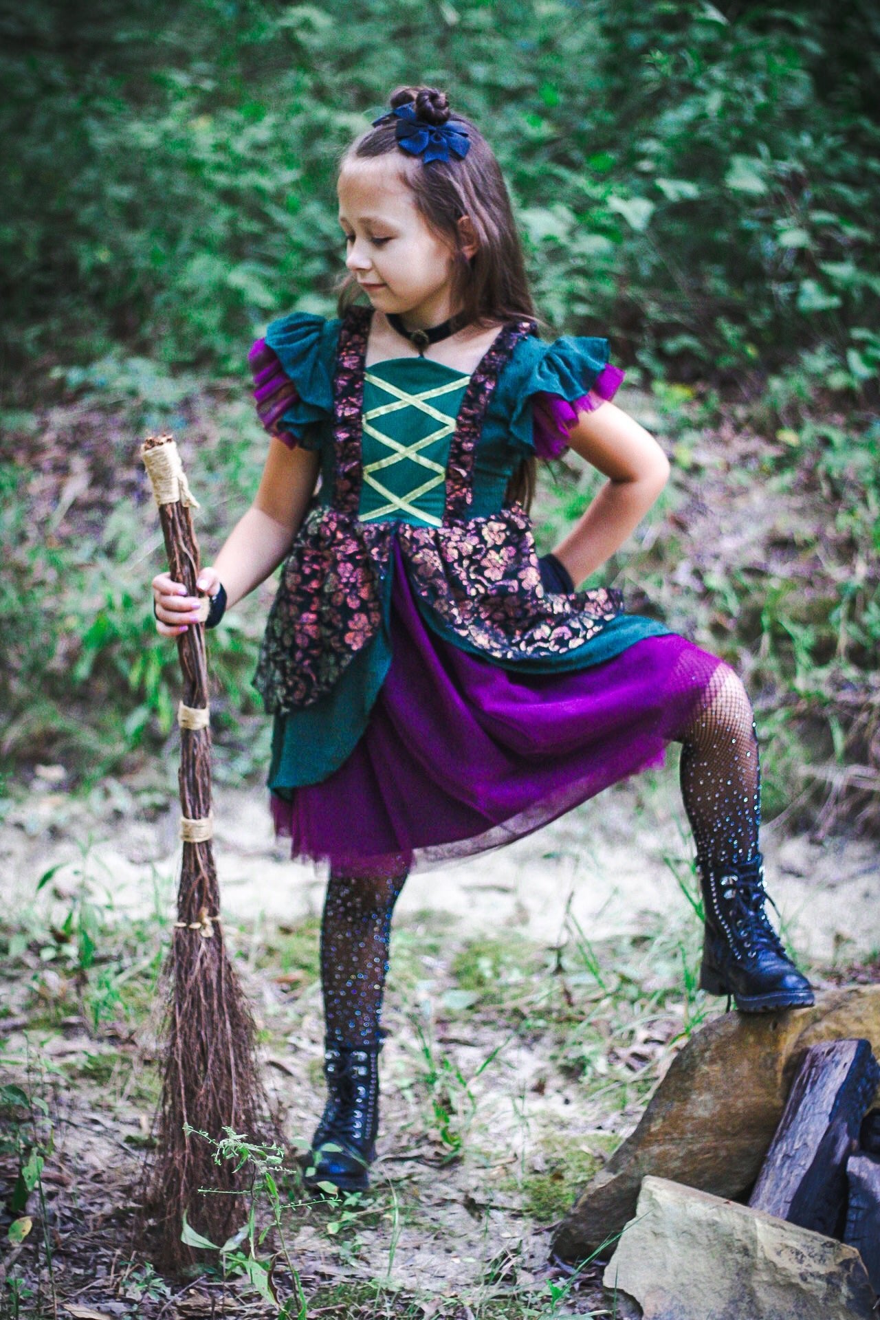 Spell On You Emerald and Purple Fairytale Dreamer Dress - Evie's Closet Clothing