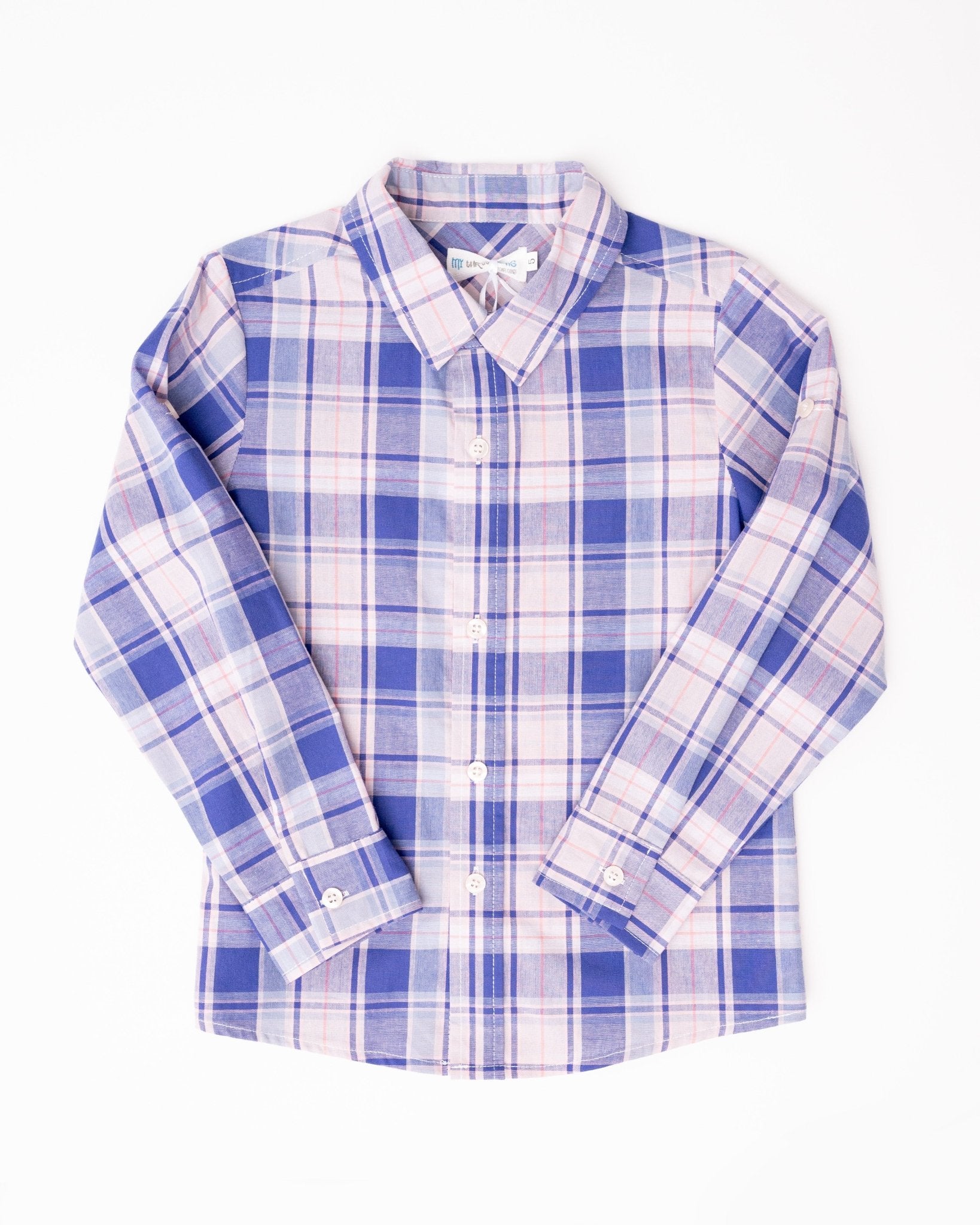 Winter Snowflake Plaid Collared Boys Shirt - Evie's Closet Clothing
