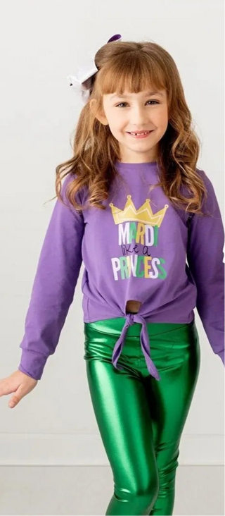 Mardi Like a Princess Purple Long Sleeve Purple Shirt