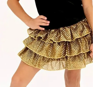 Sassy Sequins Sparkly Black & Gold Skort Evie's Closet Clothing