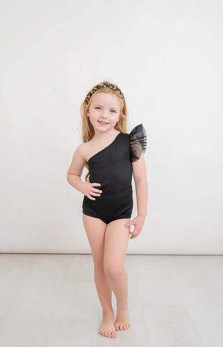 Next Level Black One Shoulder Leotard Evie's Closet Clothing