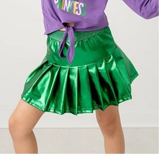 Never Basic Metallic Green Skort