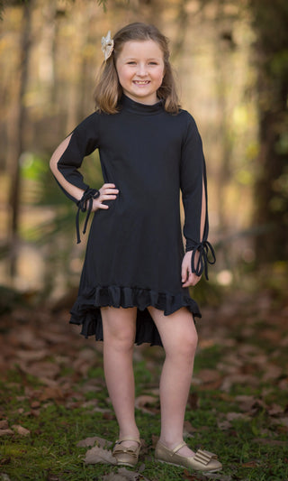 Trendsetter Black Hi/Lo Knit Dress Evie's Closet Clothing