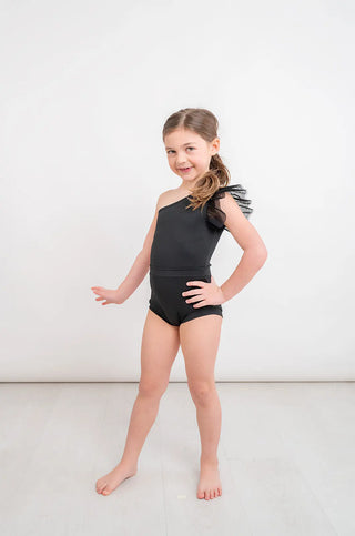 Next Level Black One Shoulder Leotard Evie's Closet Clothing