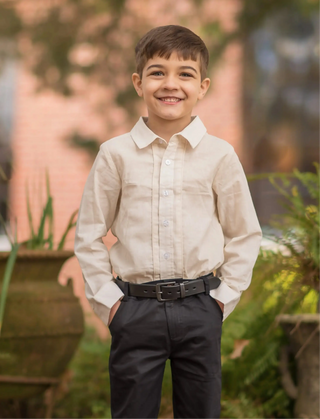 Essential Cream Collared Shirt My Three Sons