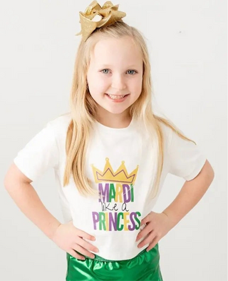 Mardi Like a Princess Short Sleeve White T-Shirt