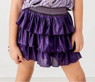 Shine On Purple Shimmer Tiered  Skort