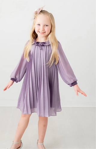 Little Princess Soft Purple Pleated Dress