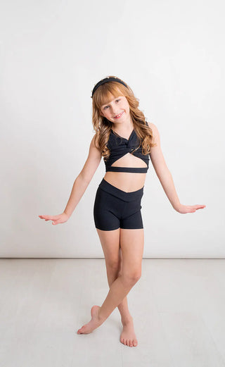 Knot Me Black Reversible Ribbed Dance Set Evie's Closet Clothing