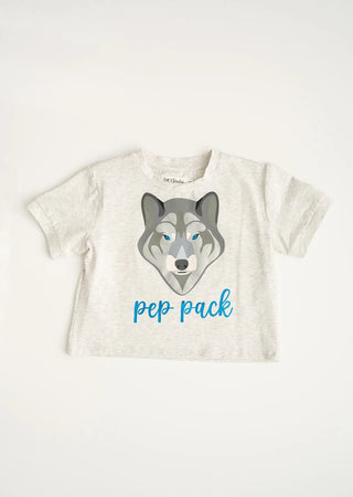 Pep Pack Heathered Gray and Blue Wolf T-shirt Evie's Closet Clothing