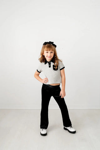 Pep Pack Black Velvet Flare Pants Evie's Closet Clothing