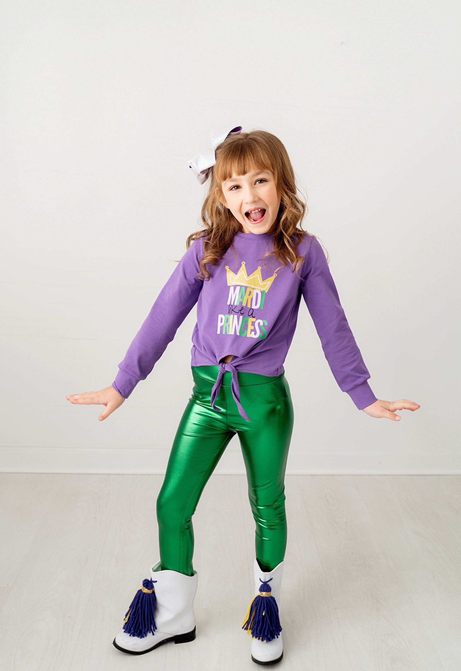 Green Metallic Leggings - Evie's Closet Clothing