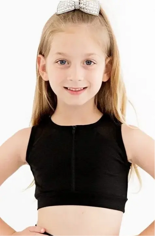 Spunky Sport Onyx Zipper Dance Top ONLY Evie's Studio