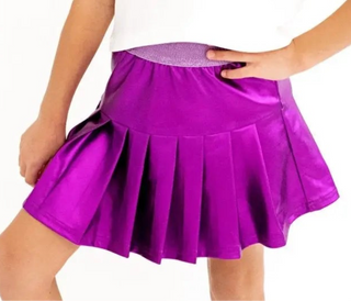 Perfect Pleats Purple Metallic Skort