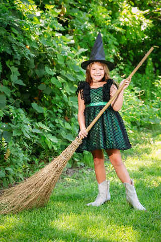 Defy Gravity Black and Green Couture Dreamer Dress Evie's Closet Clothing