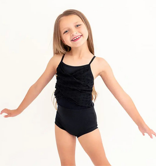 Ballet Barre Onyx Ruched Swiss Dot One Piece Leo