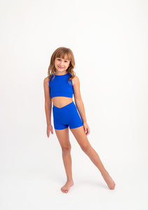 Royal Blue Ribbed Two Piece Leo