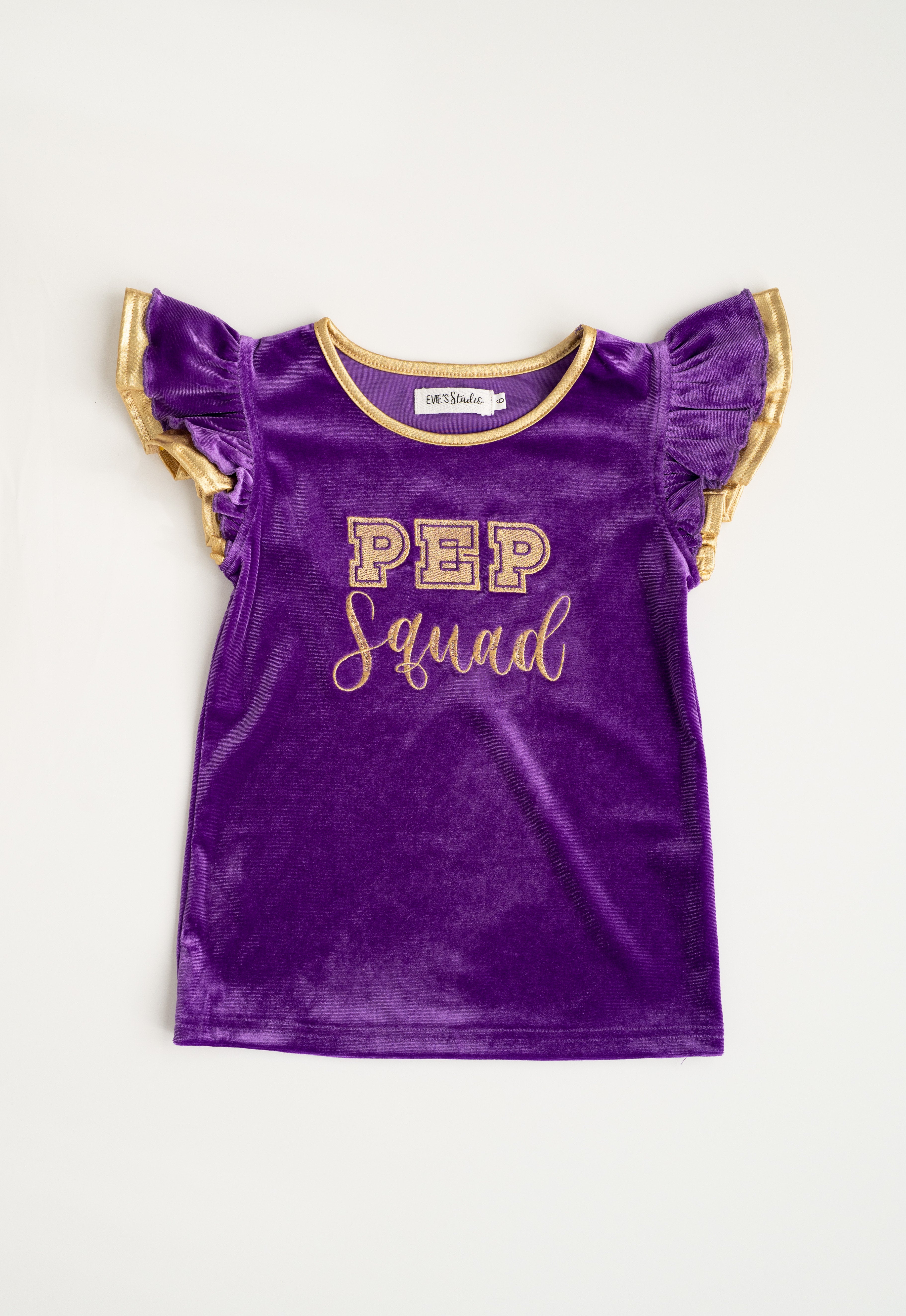 Purple Velvet Pep Squad Shirt - Evie's Closet Clothing