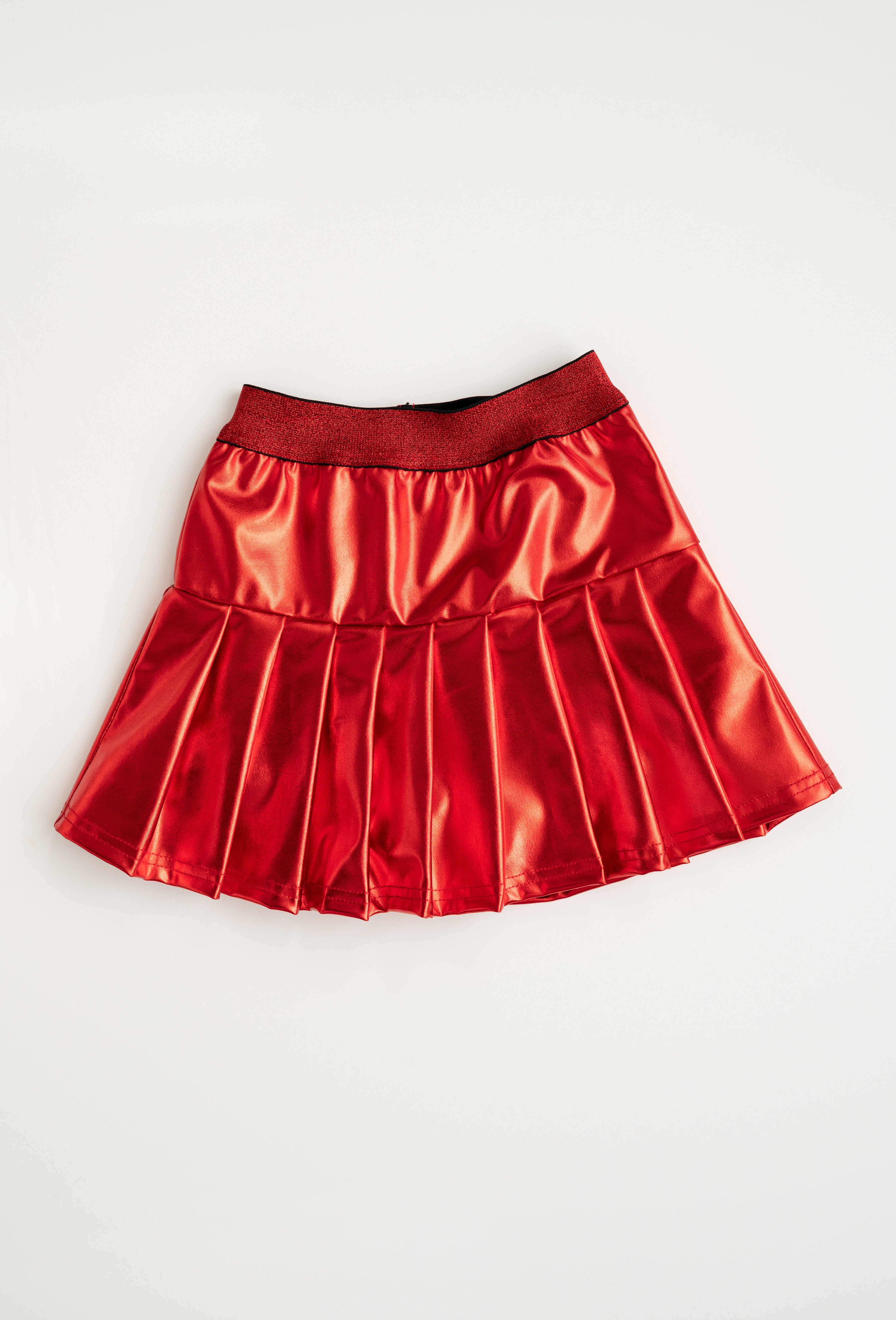 Red Metallic Skort - Evie's Closet Clothing