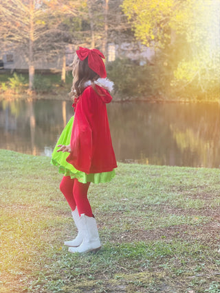 Mean One Green with Red Accents Full Attached Petti Dress