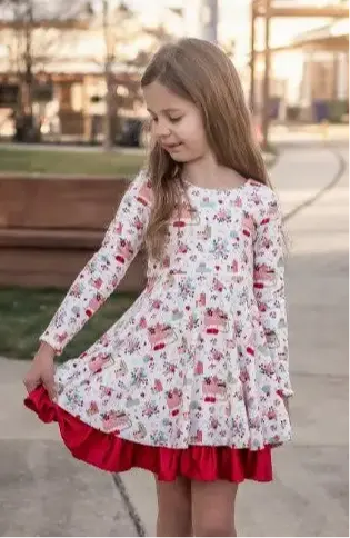 Greatest Gifts Ivory and Red Printed Reversible Dress Evie's Closet Clothing