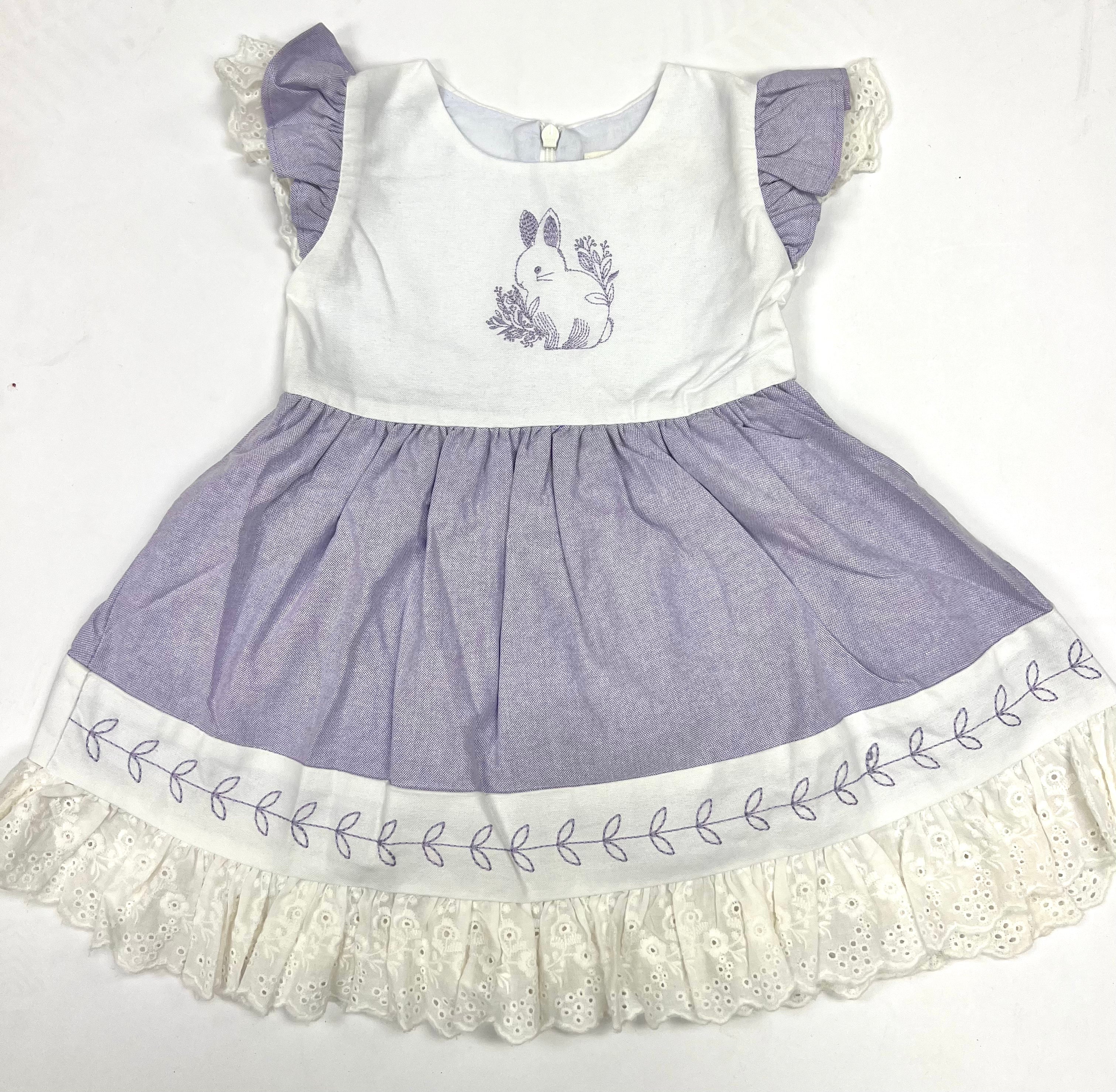 ECC Vault Lovely Bunny Lavender Embroidered Dress