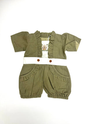 ECC Vault Vintage Crown Sage Green Bubble Hem Romper Evie's Closet Clothing