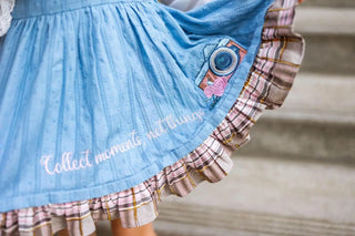 Collect Moments Slate Blue and Pink Tunic Set with Undershirt and Tumblers Evie's Closet Clothing