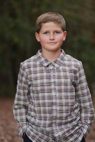 Collect Moments Plaid Collared Boy's Shirt Evie's Closet Clothing