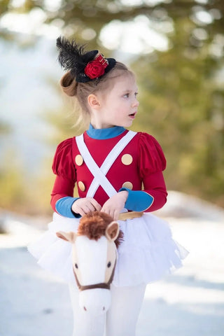 Toy Soldier Red, White, Blue, and Gold Full Skirted Leotard Evie's Studio