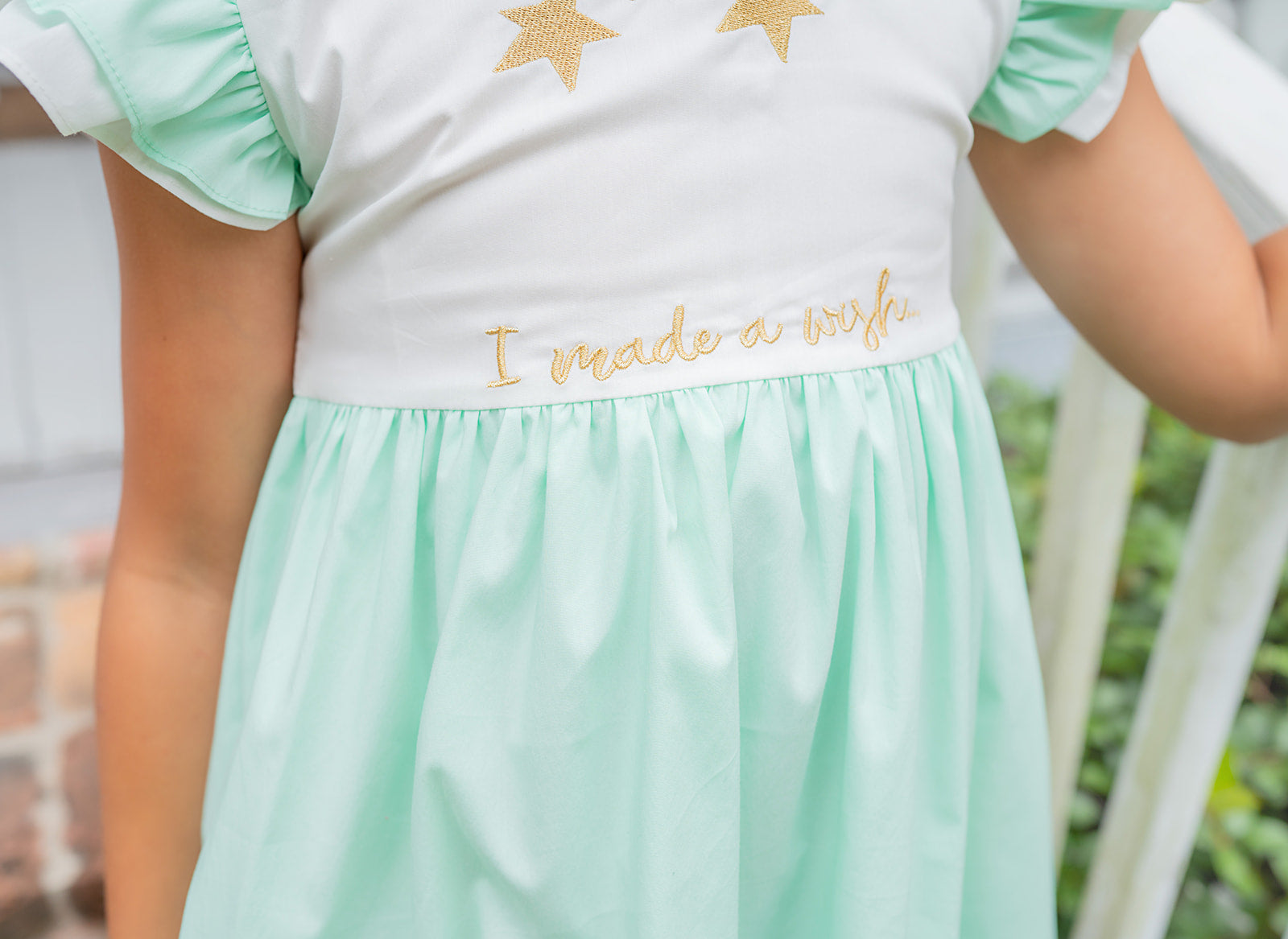 "I Made a Wish" Mint Green Embroidered Dress - Evie's Closet Clothing