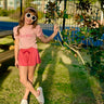 Affirmation: Chosen, Blush and Rose Puff Sleeve Top and Fly Away Shorts - Evie's Closet Clothing
