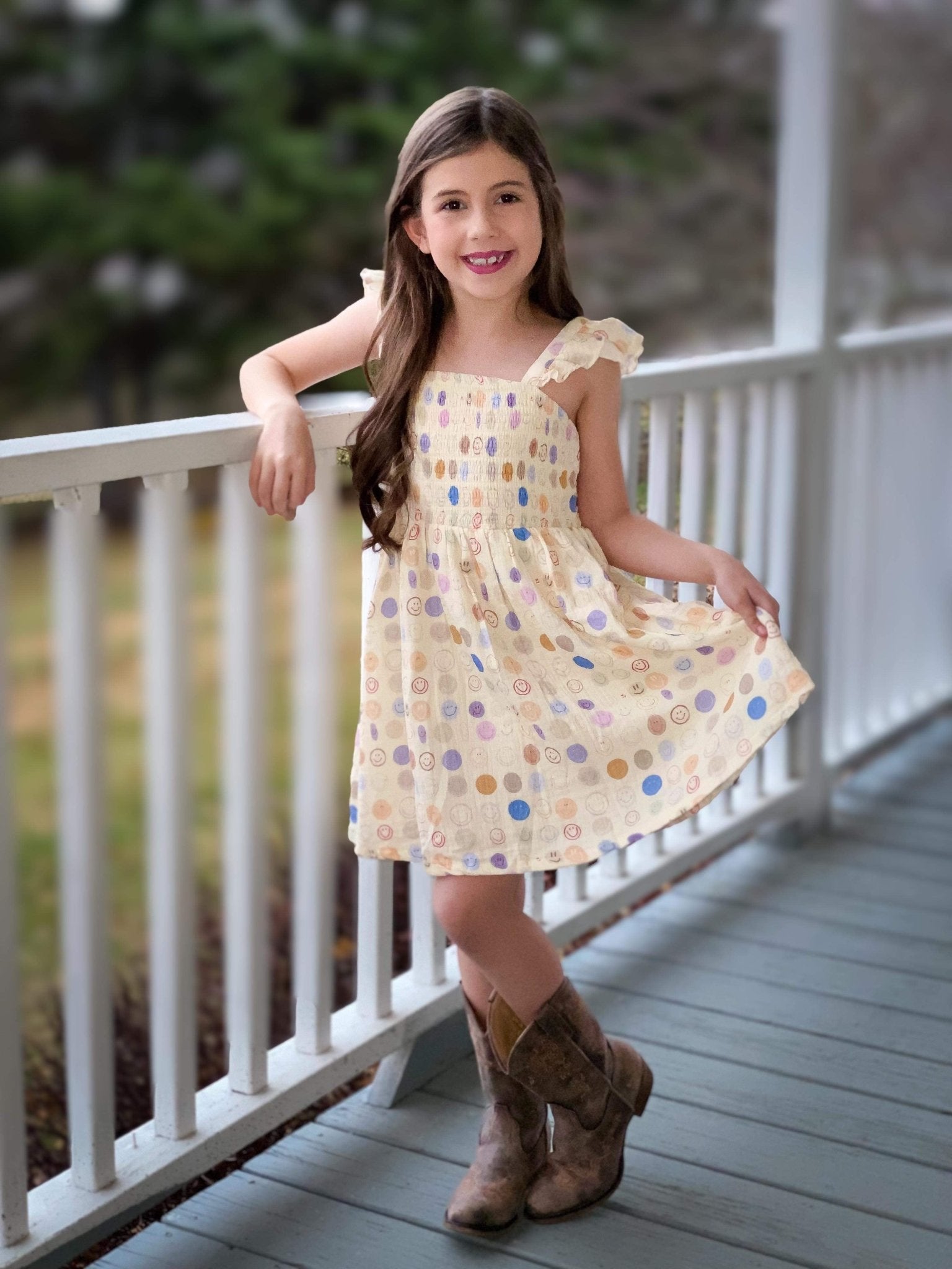 All Smiles Lavender, Lilac, and Khaki Multicolor Printed Woven Dress - Evie's Closet Clothing