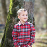 Always By Your Side Boys Plaid Button Up Shirt - Evie's Closet Clothing