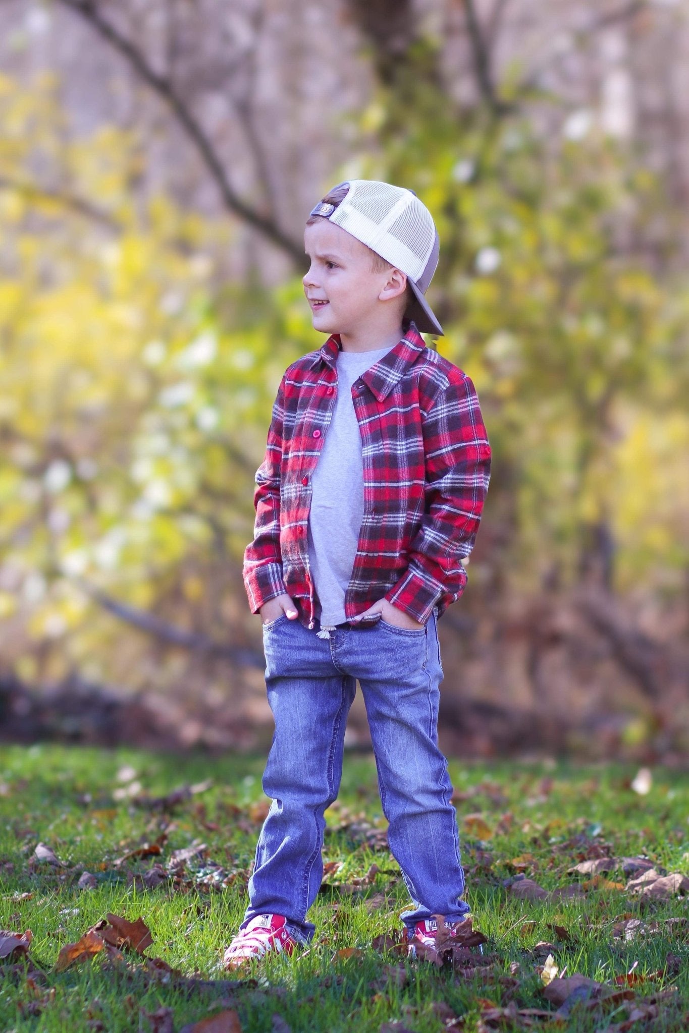 Always By Your Side Boys Plaid Button Up Shirt - Evie's Closet Clothing