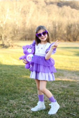 Beary Sweet Lavender and Purple Print Accent Dreamer - Evie's Closet Clothing