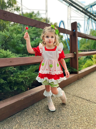 Berry Bitty Red and White Knit Dreamer Tunic Top with Shortie - Evie's Closet Clothing