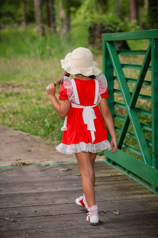 Berry Bitty Red and White Knit Dreamer Tunic Top with Shortie - Evie's Closet Clothing