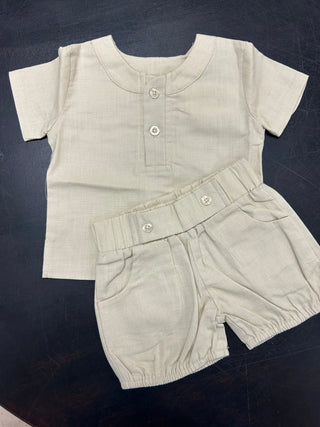 Boy's Bone Two Piece Set - Evie's Closet Clothing